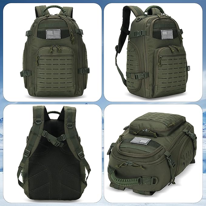 30L Hiking Backpack Lightweight Outdoor Daypack Camping Backpack Outdoor Travel Daypack Day Pack for Man Woman (Army Green)