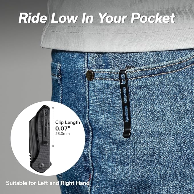 CIVIVI Pocket Knife for Men, ExOne Folding Knife with Flipper, 2.94" Nitro-V Reverse Tanto Blade G10 Handle for Perfect EDC Gift C23036-1