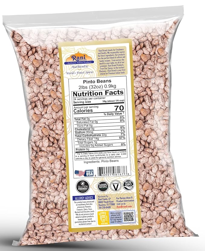 Rani Pinto Beans 32oz (2lbs) 908g ~ All Natural | Vegan | Gluten Friendly | NON-GMO | Kosher | Product of USA
