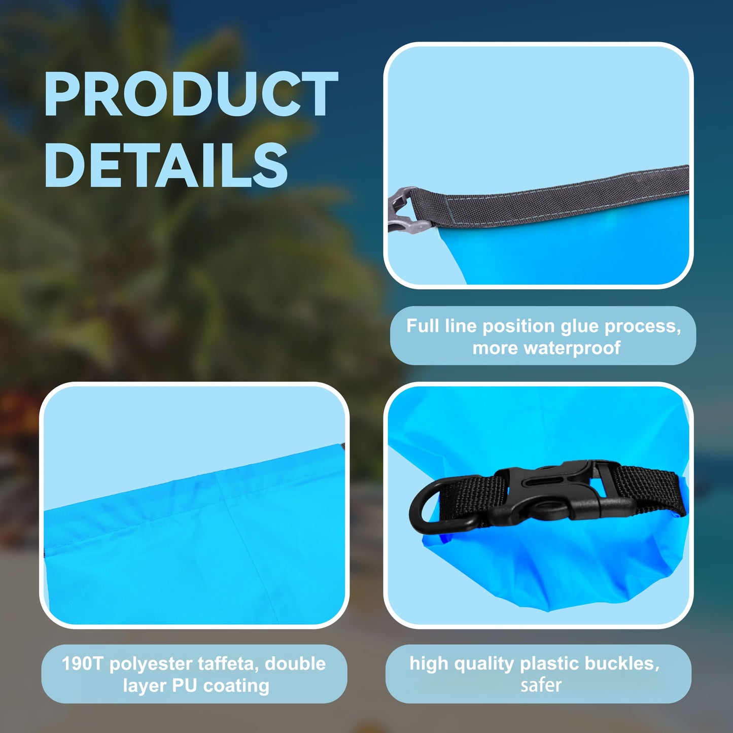 ILZAR 6PCS Dry Bags Waterproof, Lightweight Dry Bags for Kayaking Waterproof，Outdoor Waterproof Bag