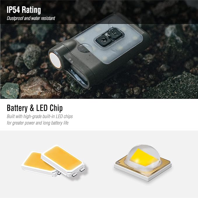 Claymore Capon 65A+ Tan Ultra-Light Clip-On Cap Light ??USB-C Rechargeable 230LM LED Compact Headlamp | 3 Modes IP54 Water-Resistant Up to 19 Hrs Runtime for Camping, Running, Outdoor