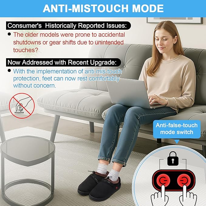 RTDEP Foot Warmer, Heated Slippers for Women Men, Heated Shoes Rechargeable Battery 5000mAh,Anti-Accidental Touch, Heat Slippers, Winter Foot Warmers for Feet for Home Office
