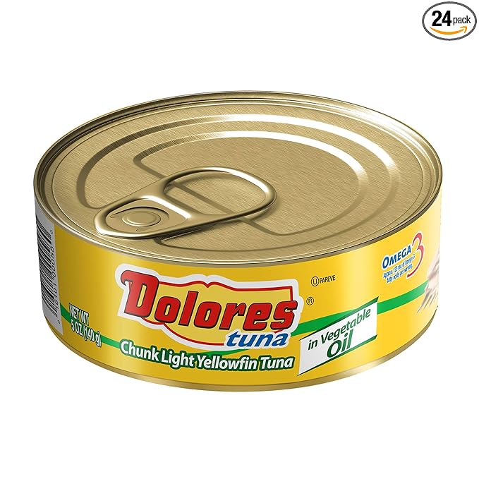 Dolores Tuna Chunk Light Yellowfin Tuna in Vegetable Oil,5 Ounce (Pack of 24)