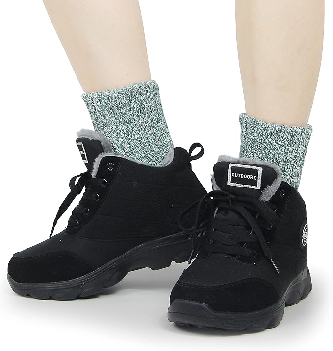 BomKinta Boot Socks for Women Winter Solid Thick Warm Socks Cozy Crew Socks Christmas Gift