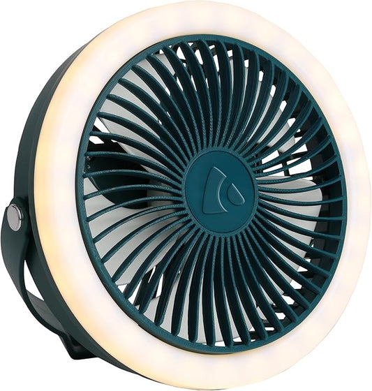Coghlan's Portable Camping Fan with LED Light – Battery-Powered, Compact Design, Quiet Operation, USB Rechargeable for Tents, Outdoor Adventures, Emergency Use, and Travel