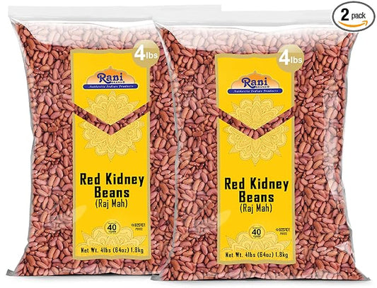 Rani Red Kidney Beans, Light 64oz (4lbs) 1.81kg ~ Pack of 2~128oz (8lbs) 3.63kg Total ~ All Natural | Vegan | Gluten Friendly | NON-GMO | Kosher | Raj Mah
