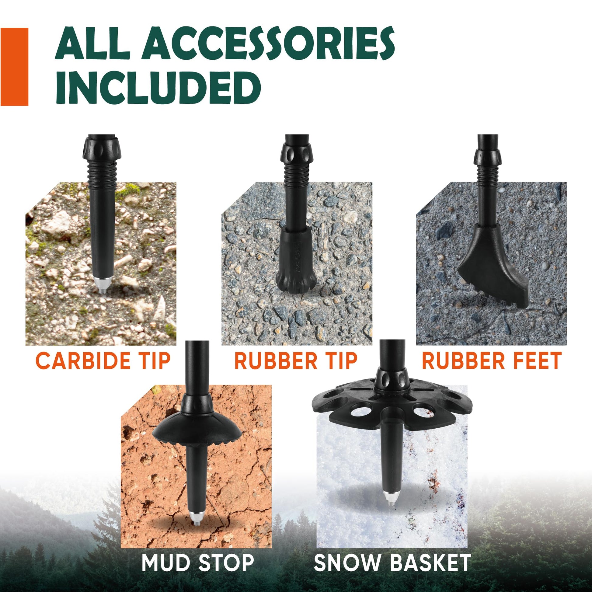 TREKOLOGY Trek-Z Cork Grip Trekking Poles – Lightweight Folding Hiking Poles, Adjustable Height