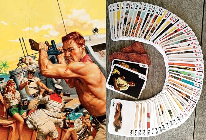 Pulp Fiction Playing Cards (Poker Deck 54 Cards All Different) Vintage Pulp Fiction and Pinup Magazine Cover Illustration by Stanley Borack