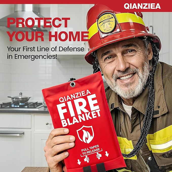 Fire Blanket,40"x40",Emergency Fire Blankets for Home and Kitchen,4 Pack