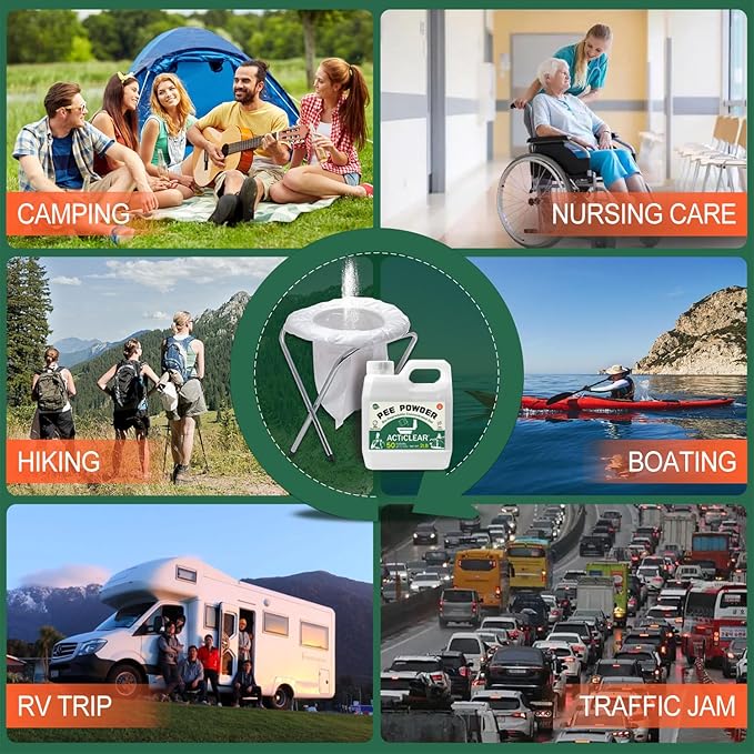 Pee Powder Gel - 2/4lb Rapid 60-Second Absorption & Odor Neutralizer for Portable Toilets, Camping, and Outdoor Essentials