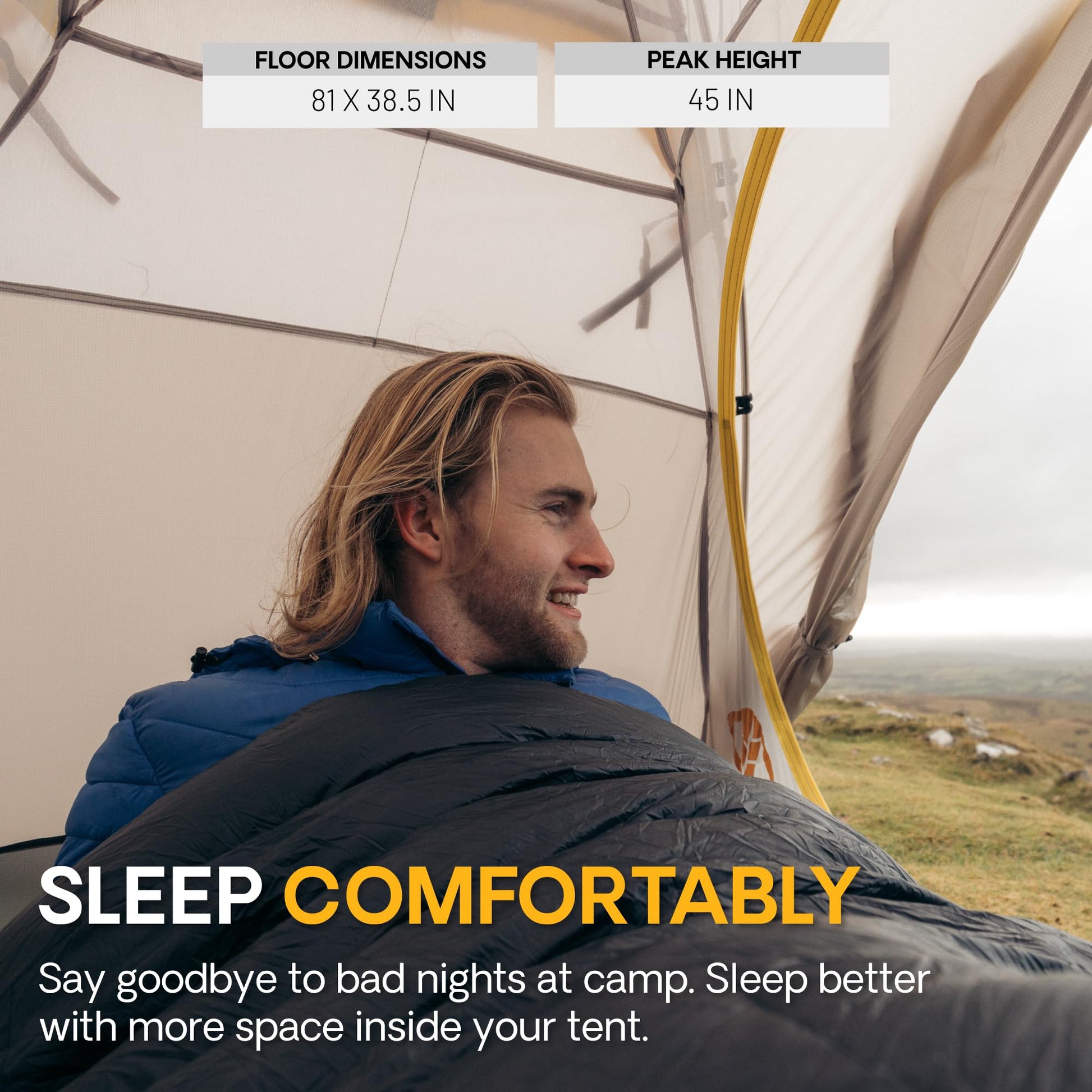 Featherstone UL Obsidian 1 Person Backpacking Tent Lightweight, 3-Season, Waterproof for Camping