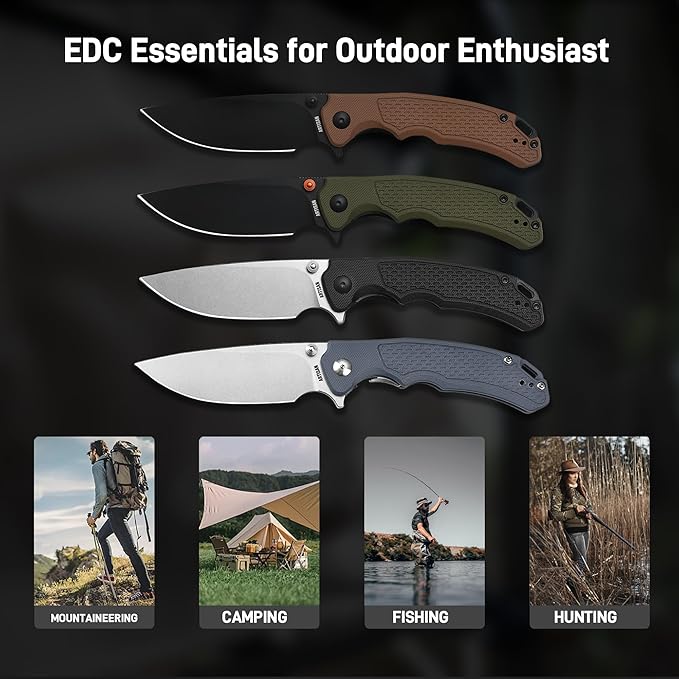 ARTISANCUTLERY Tradition V2 Pocket Knife, 3.58" S35VN Steel Blade with G10 Handle for Men Women(1702M Blue)