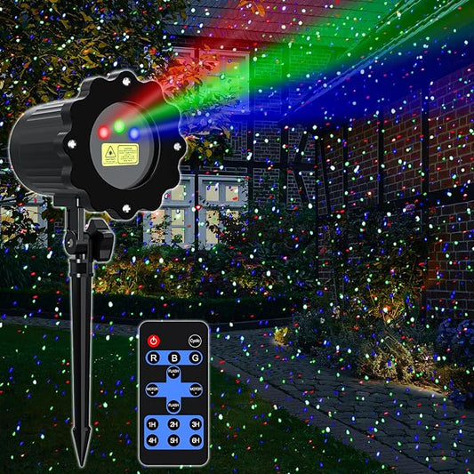 Christmas Projector Lights Outdoor, Garden Light Projector with Timer, Firefly Lights, IP65 Waterproof, Holiday Decoration for Halloween, Christmas, Home, Party, Garden Decor
