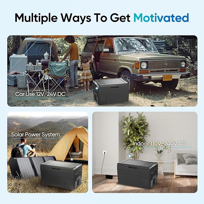 12 Volt Refrigerator - 27QT(25L) Portable Refrigerator 50Hours Still Keep Cool, Electric Cooler APP Control -4℉~68℉, Car Refrigerator 12/24V DC 100-240V AC for Travel Camping Truck RV Boat