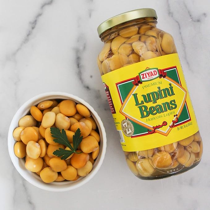 Ziyad Brand Premium Lupini Beans Snack, High Plant Protein, Keto, Mediterranean Diet, Non Perishable, Vegan, Vegetarian, 16 oz Pack of 3