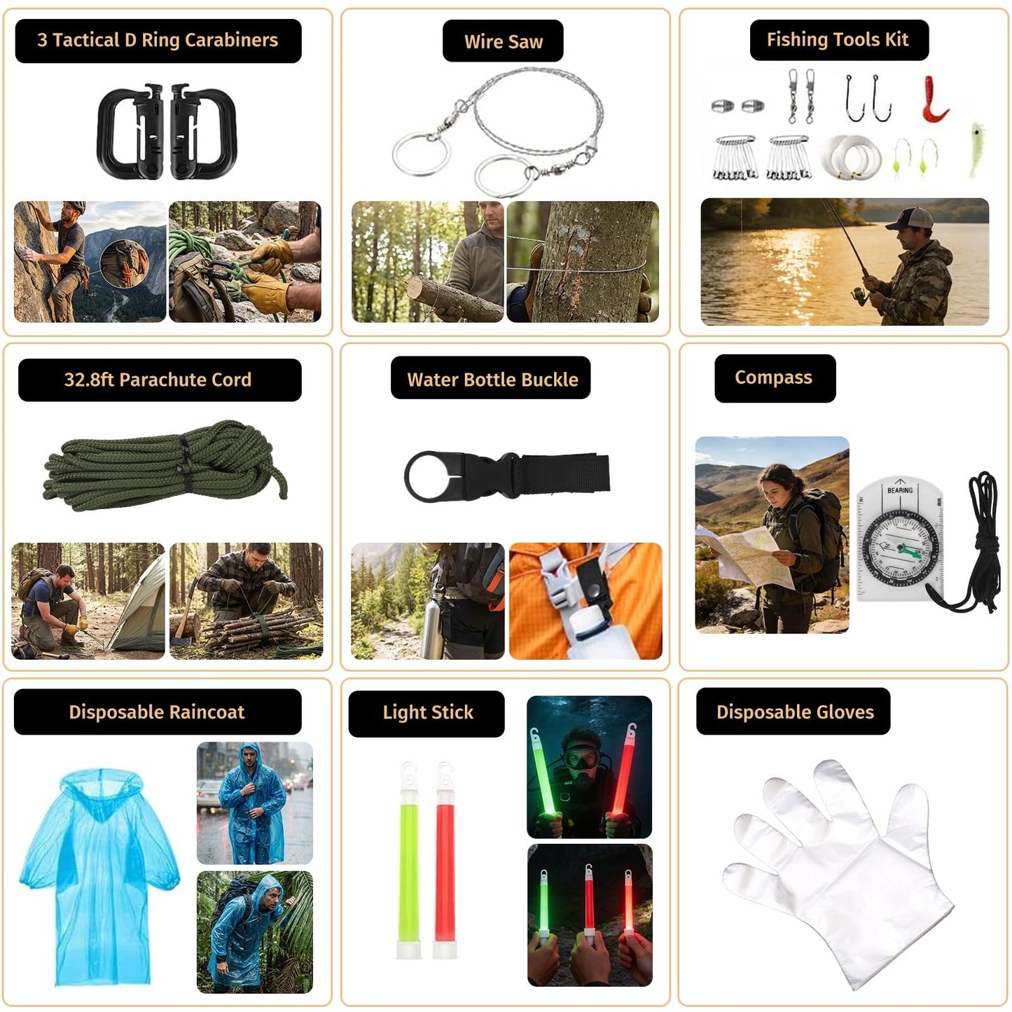 Survival Kit, 294 Pcs Survival Gear Emergency Supplies First Aid Kit