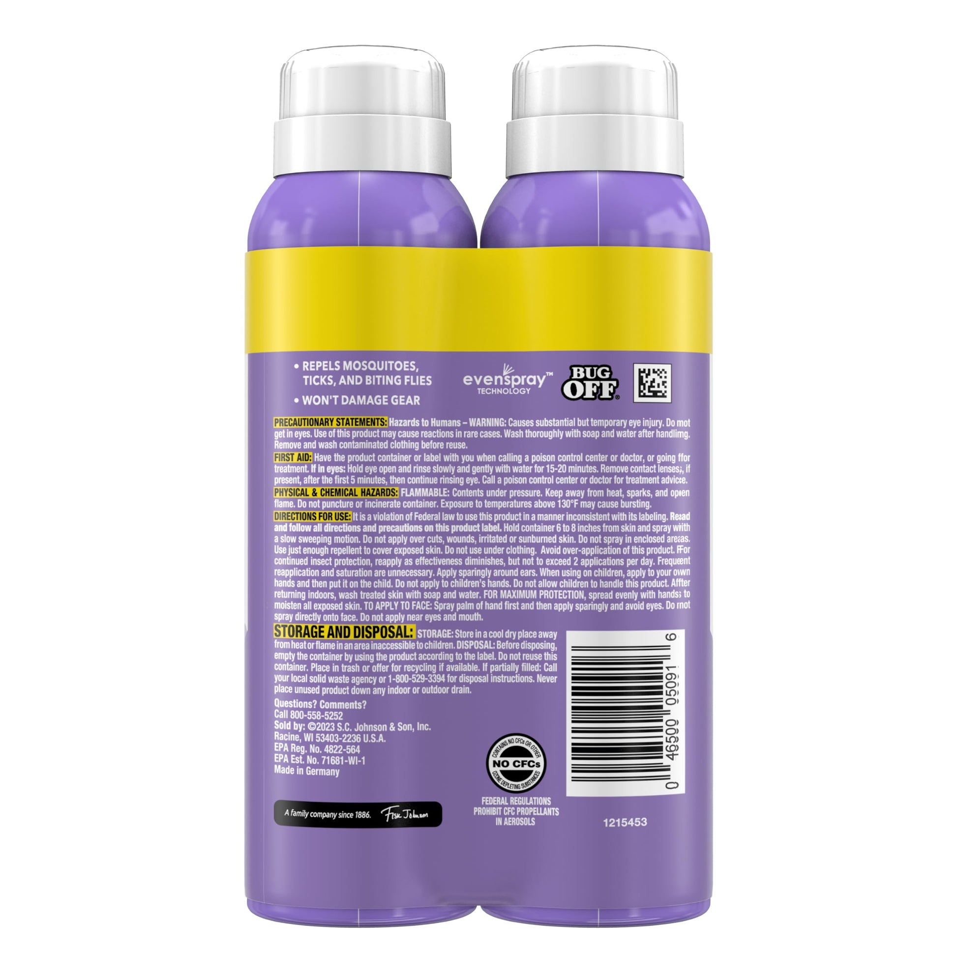 OFF! Clean Feel Insect Repellent Aerosol with 20% Picaridin - Long-Lasting DEET-Free Protection
