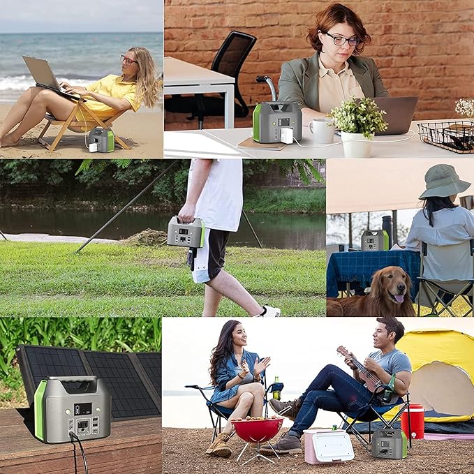 EnginStar Portable Power Station, 150W 155Wh Power Bank with 110V AC Outlet, 6 Outputs External