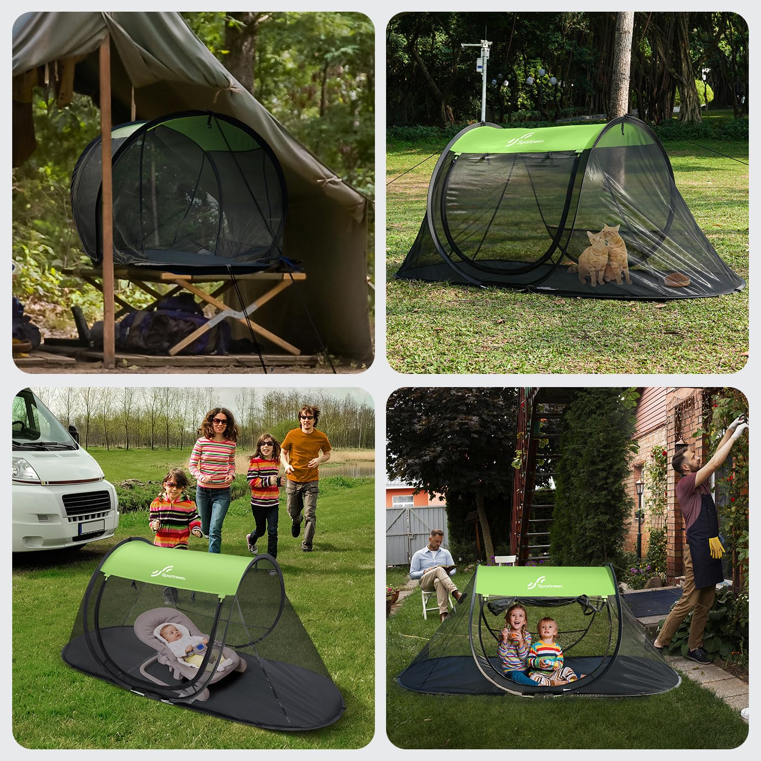 Sportneer Pop-Up Mosquito Net Tent, Instant Setup Camping Shelter for Cot or Ground, Breathable