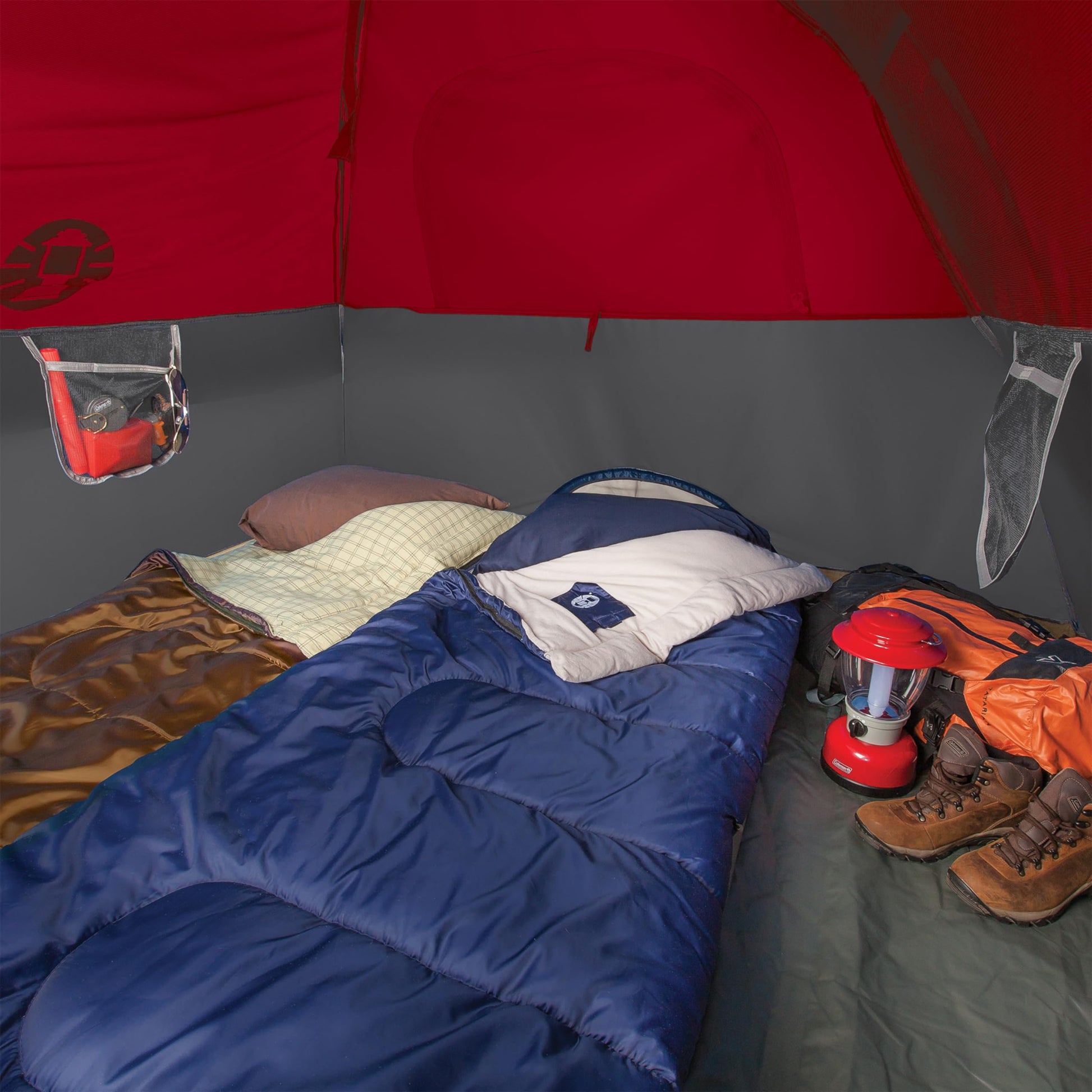 Coleman Brazos 20/30°F Adult Cool-Weather Sleeping Bag with No-Snag Zipper & Stuff Sack, Machine