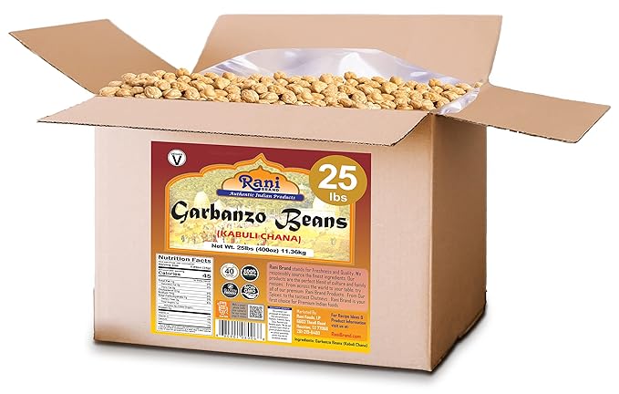 Rani Garbanzo Beans (Kabuli Chana) 400oz (25lbs) 11.36kg Bulk Box ~ All Natural | Vegan | Gluten Friendly | NON-GMO | Indian Origin