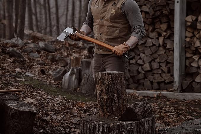 1844 Helko Werk Germany Vario Splitting Axe - German Made Midsize Splitter Axe for Splitting Wood and Splitting firewood - Head 4.5 lbs, Handle 30 in. (Medium Splitting Axe) #10059