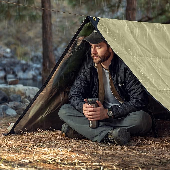 Arcturus XL Survival Tarp - Insulated Reflective Thermal Camping Tarp - 8.5' x 12' (Desert Tan)