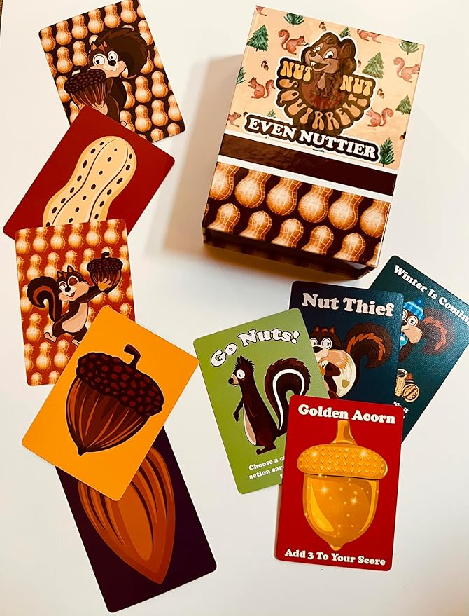nut nut Squirrel! Even Nuttier - Try to Tame Those Silly Squirrels in This Nuttier Version of Nut Nut Squirrel! an exciting, Strategic Card Game That The Entire Family Will Enjoy! from PBN'J Games