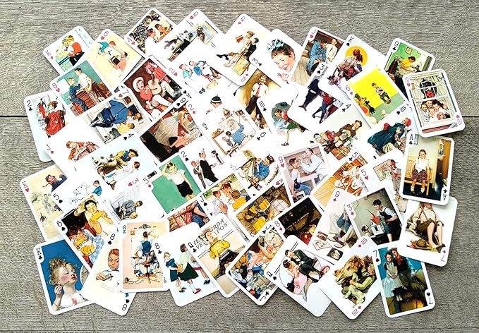 Norman Rockwell Playing Cards (Poker Deck 54 Cards All Different) Vintage Retro Magazine Illustrations