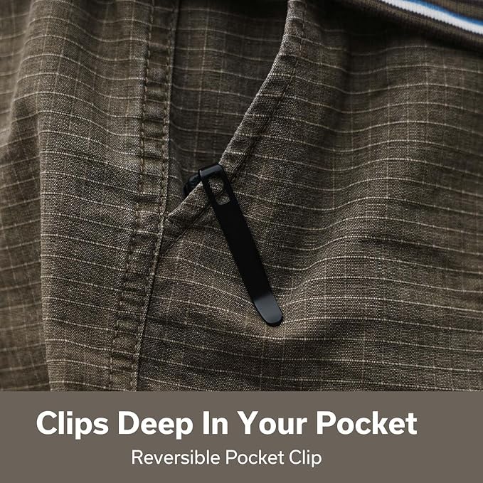 CIVIVI Guile Pocket Knife, Folding Knife for EDC, 3.25" Swedish 14C28N Blade G10 Handle with Reversible Deep-Carry Clip C24062B-1 (Black)