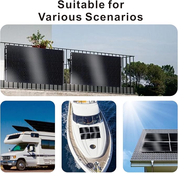 200W Flexible Solar Panel Kit Lightweight Monocrystalline Ultra-Flexible Bendable Mono Off-Grid Charger with 30A Charge Controlle for 12-24V Battery Charging Car Battery Camping Stuff