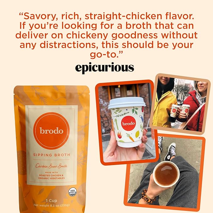 Brodo Bone Broth Bundle, Variety, Classic, and Chicken Packs, 8.3 oz (18 Cups Total)