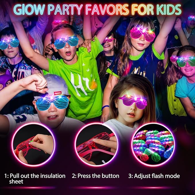 75PCS LED Glasses, Light Up Glasses, 5 Colors party glasses with 3 Light Modes, Glow in The Dark Party Supplies, Neon Party Favors for Birthday Gifts, Party Decorations, New Year, Carnival
