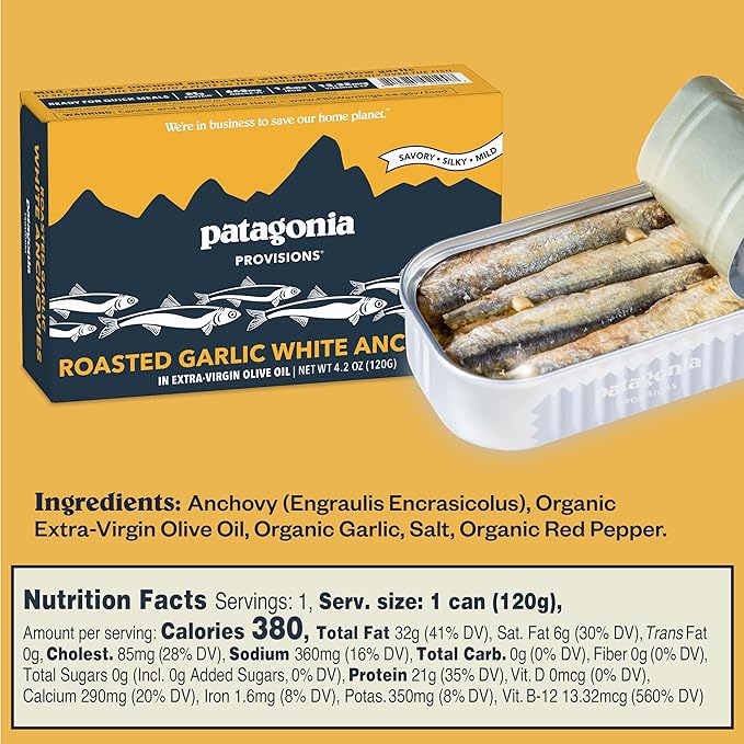 Patagonia Provisions Ultimate Anchovies Sampler Bundle with Sourdough Sea Salt Crackers