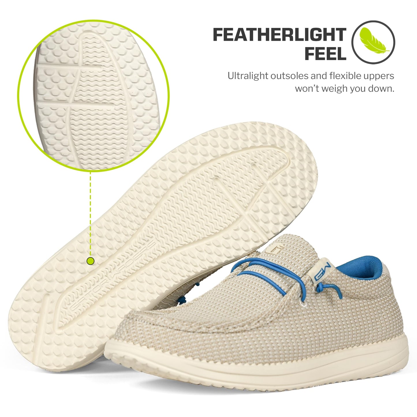Gator Waders Mens Camp Shoes - Lightweight Slip-On Outdoor Loafers for Men with Elastic Laces
