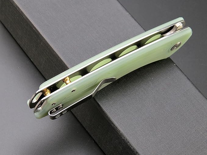 Eafengrow EF233 Folding Knife D2 Steel Blade G10 Handle EDC Tool Knives for Working Camping Hiking(jade)