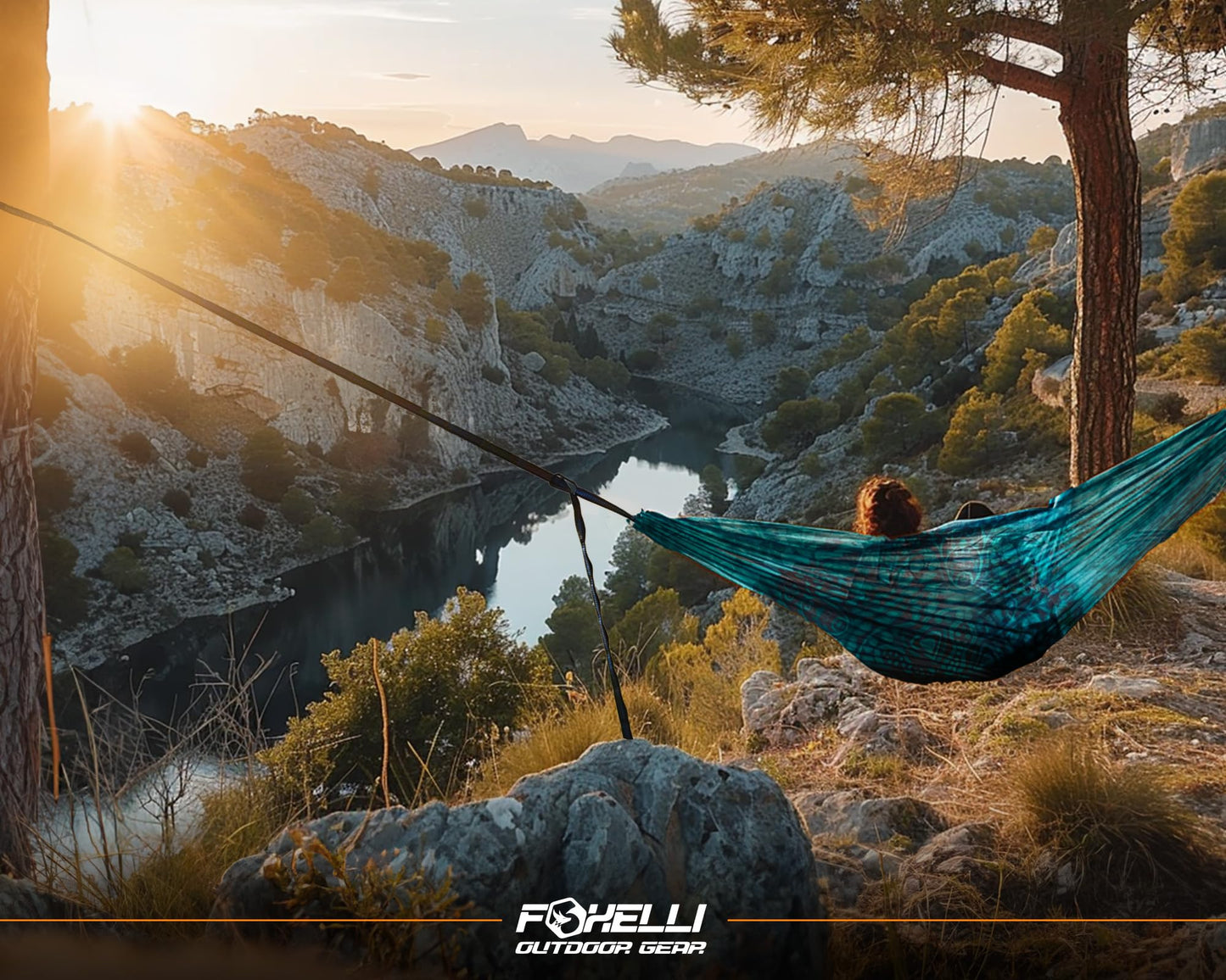 Foxelli XL Hammock Straps - Extra Long 20FT Heavy Duty No-Stretch Suspension System, 40+2 Loops