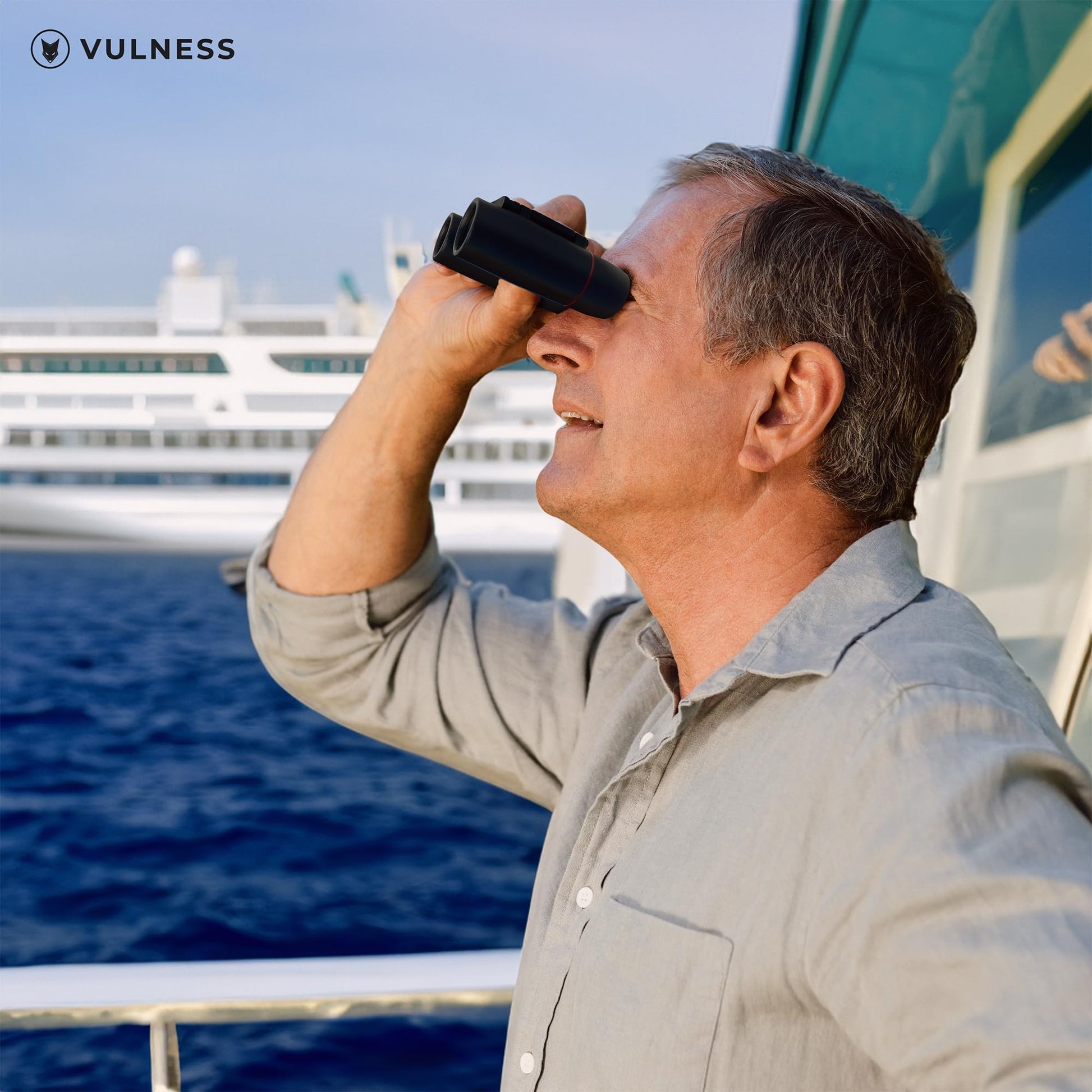VULNESS Binoculars for Adults, Small Mini Travel Essentials, 8X21, Black