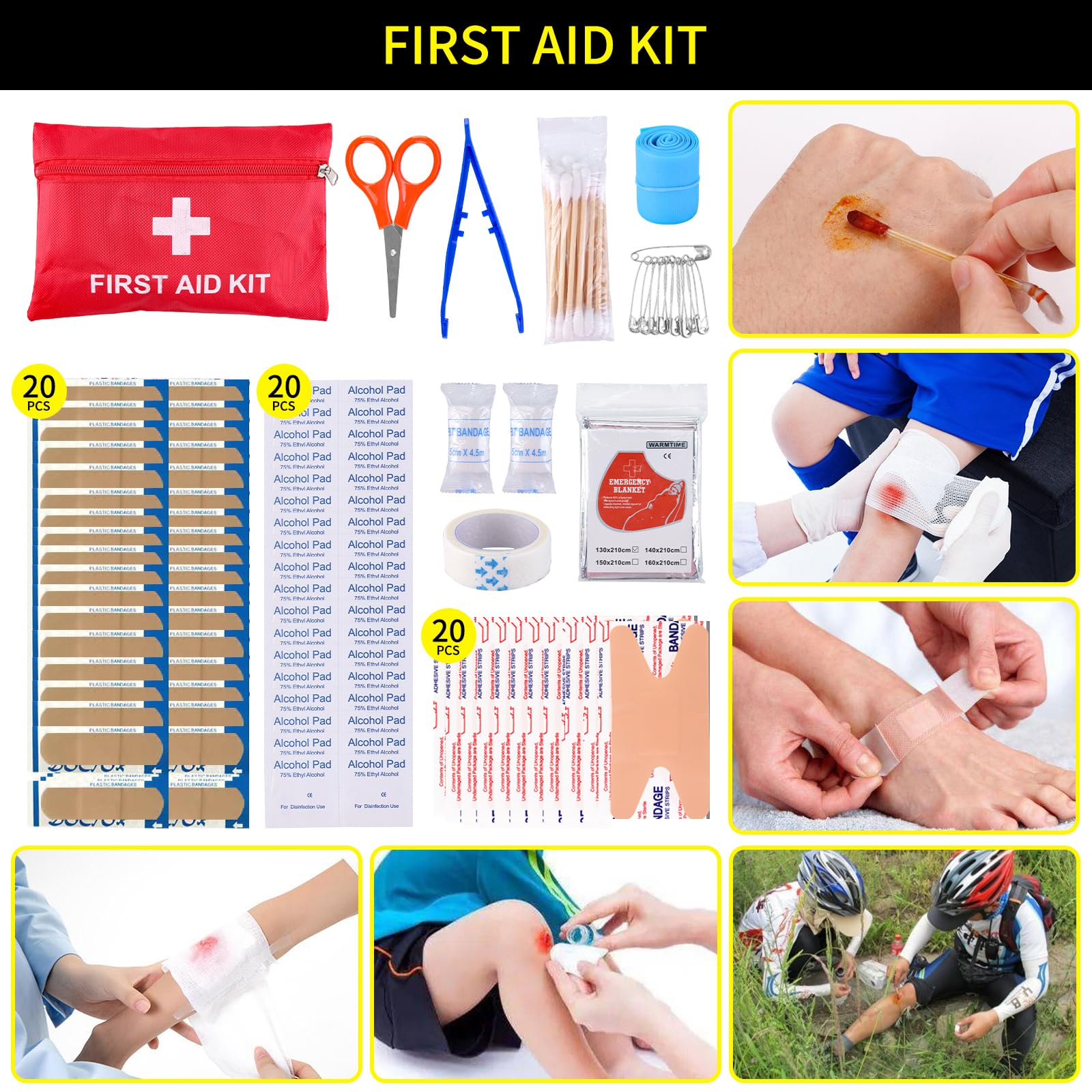 Gifts for Men Christmas Survival Kit and First Aid kit, 160 Pcs Emergency Supplies Camping