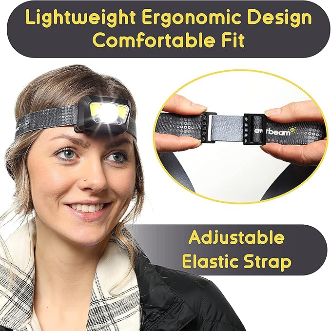 Everbeam H7 Headlamp - Water Resistant LED Rechargeable Battery w/ 28 hr Run Time - 1100 Lumen Output - Ideal Flashlight for Outdoor Activities, Hiking, Camping, Fishing, Hunting, Power Outage Supply