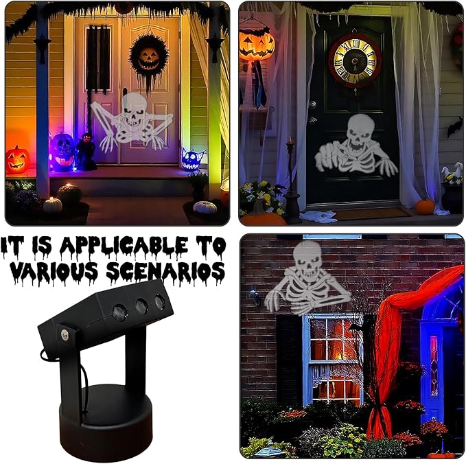 Halloween Projector Lights,Skeleton Ghost Projector for Halloween Outdoor Indoor Party Patio Garden Home House Decoration Landscape
