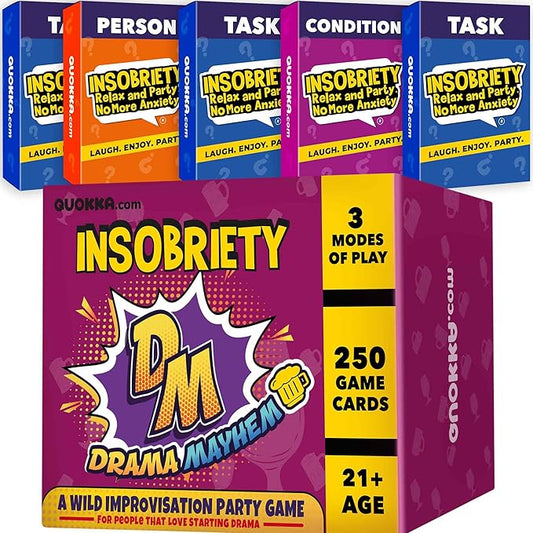 QUOKKA Fun Party Game for Adults - 250 Card Improv Challenge - Hilarious Friens and Family Game Night