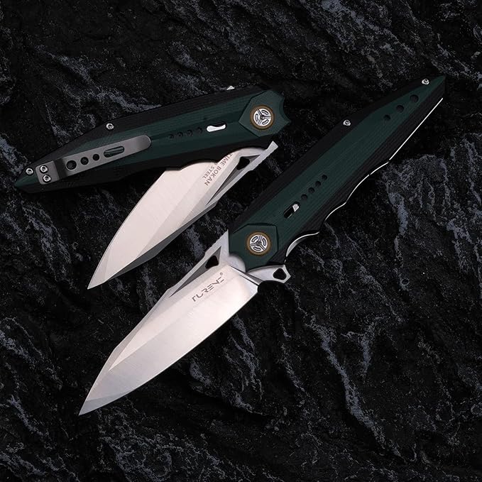 outdoors Folding Pocket Knife with 3.7in VG10Steel Blade,?�Mosaic type G10 Handle, Liner Lock, Titanium Clip, EDC Flipper Utility Knife for Hunting, Camping, Hiking and Fishing