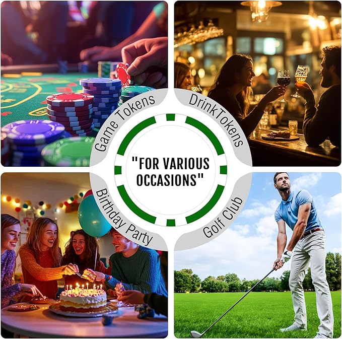 50-500 Custom Poker Chips, 11.5g Casino Size Clay Chips, Upload Your Image or Text for Personalization, for Bar Tokens, Poker Games or Event