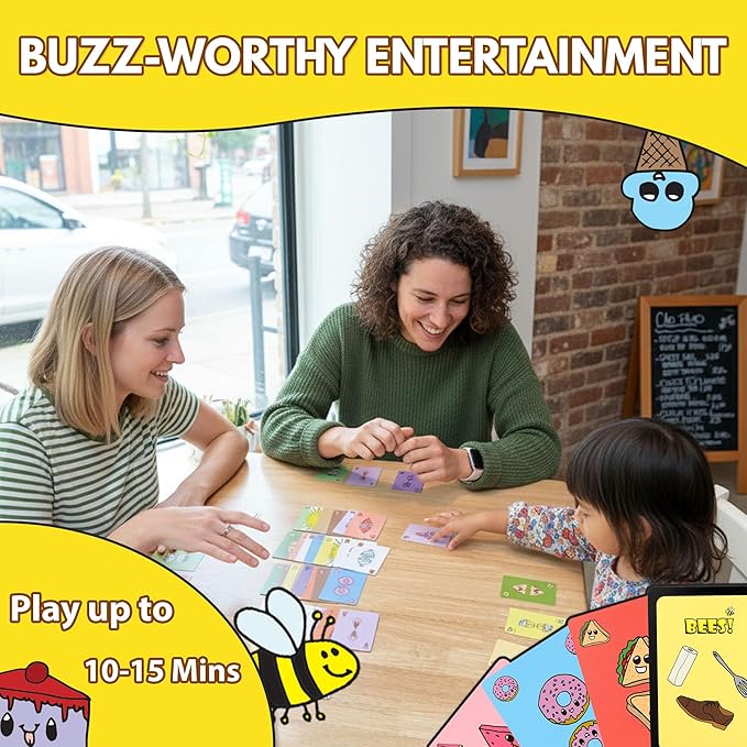 Bees! Card Game ??Cute & Fun Bee Themed Gift for Kids, Teens & Adults ??Easy to Learn & Perfect for Bee Lovers ??A Buzz-Worthy Family Game Night Favorite ??Ages 8+, 2-4 Players