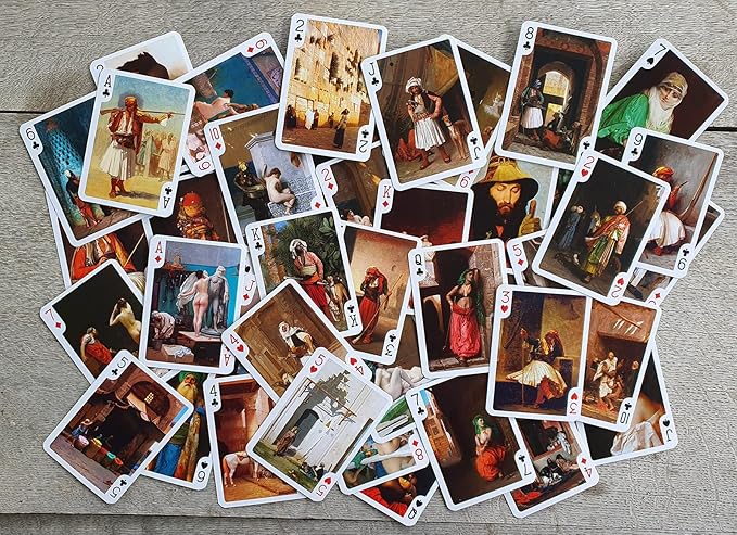 Arabian Antique Playing Cards (Poker Deck 54 Cards All Different) Vintage Arabian Oriental Life Scenes Art