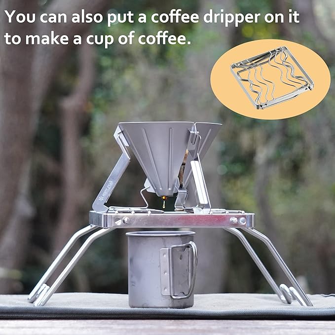 CAMPINGMOON Portable Folding Camping Campfire Grill over Fire Split Stoves 304 Stainless Steel (7?™’L (MS-1001))