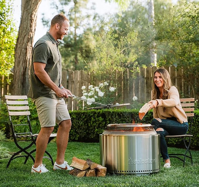 Solo Stove Yukon Ultimate Bundle 2.0 | Incl. Smokeless Fire Pit, Stand, Shelter, Shield, Lid, Handle, Sticks&Tools, Portable Camping Accessories, Wood Burning, Stainless Steel, H: 19.8in x Dia: 27in