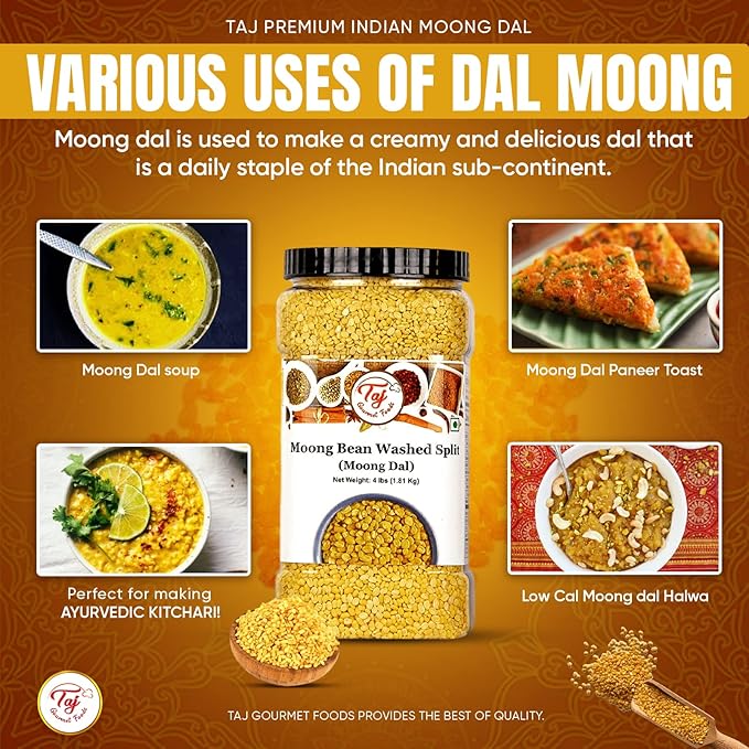 TAJ Moong Dal Mung Lentils, (2-Pounds)