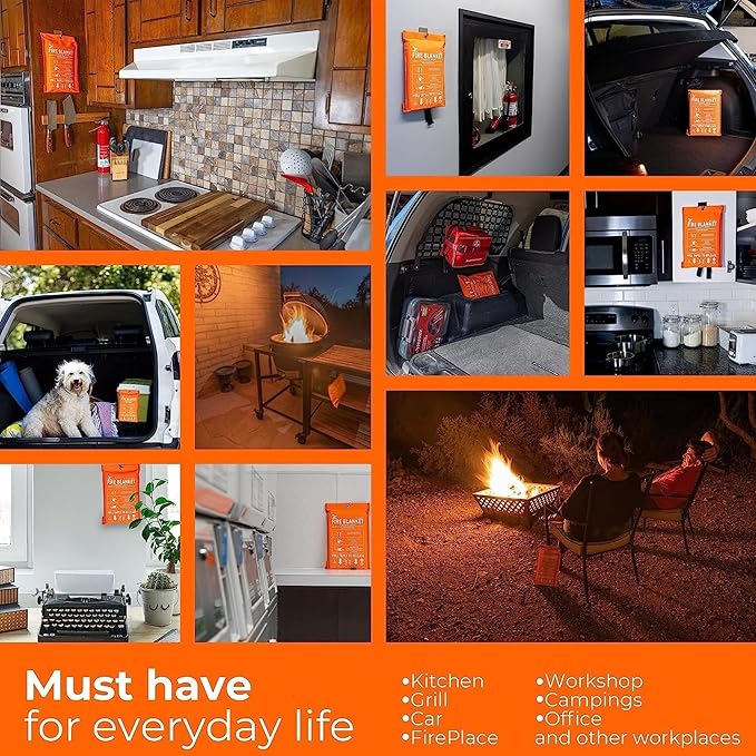 Supa Ant Silicone Fire Cloak for Fireproof Suit Emergency Blanket for Home and Kitchen - Emergency Poncho as Heat Shield Blanket -Fire Resistant Hoodie-Escape Suit with Cape and Hood (70x55 in.-Large)